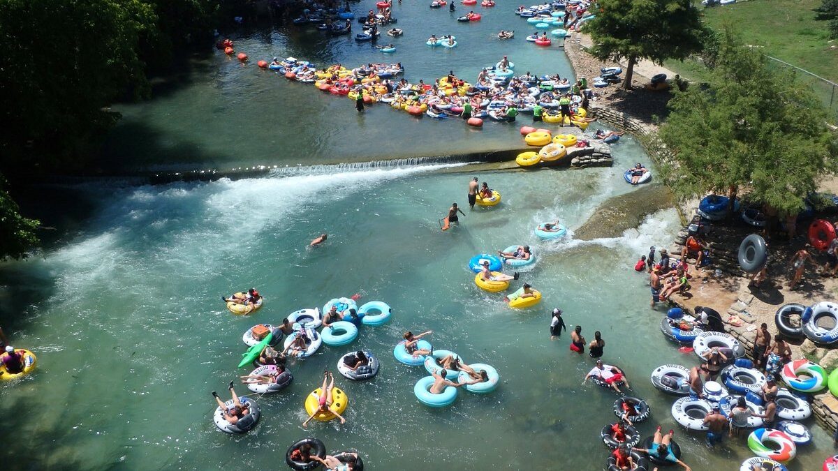 Tubing  on the Comal river 