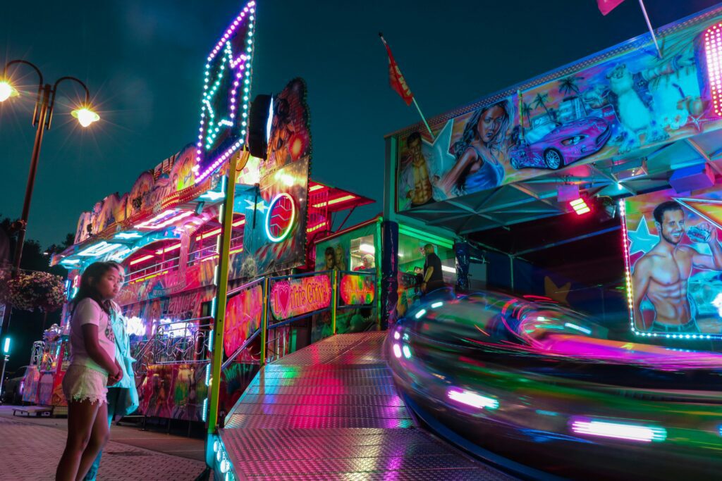 carnival rides at the county fair